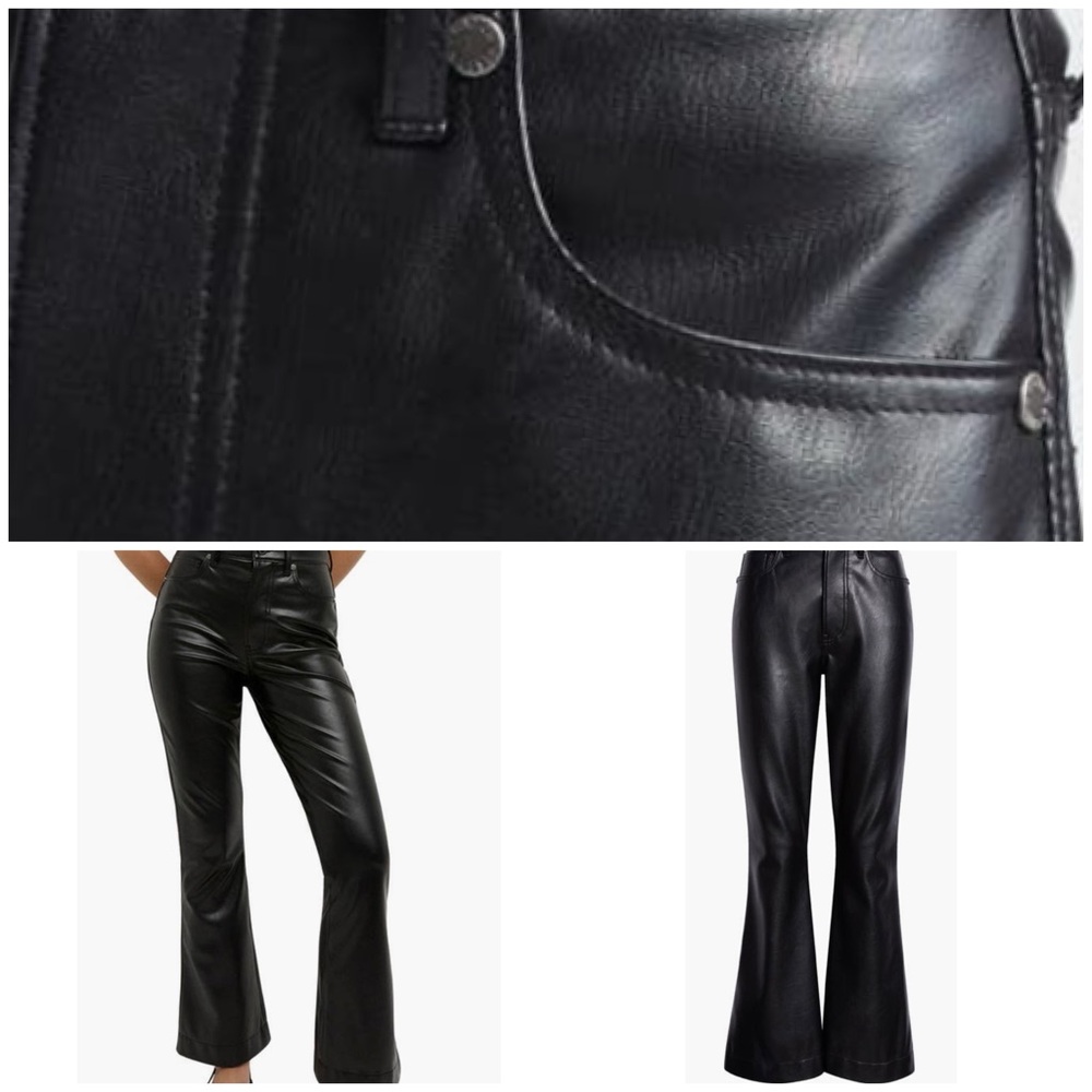 Veronica Beard Carson Ankle Flared Faux Leather Pants (Size 28) NWT